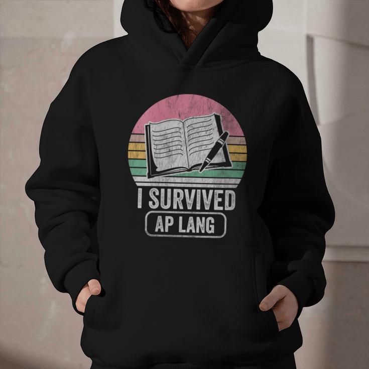 I Survived AP Lang Retro Book Graphic Graphic Youth Hoodie