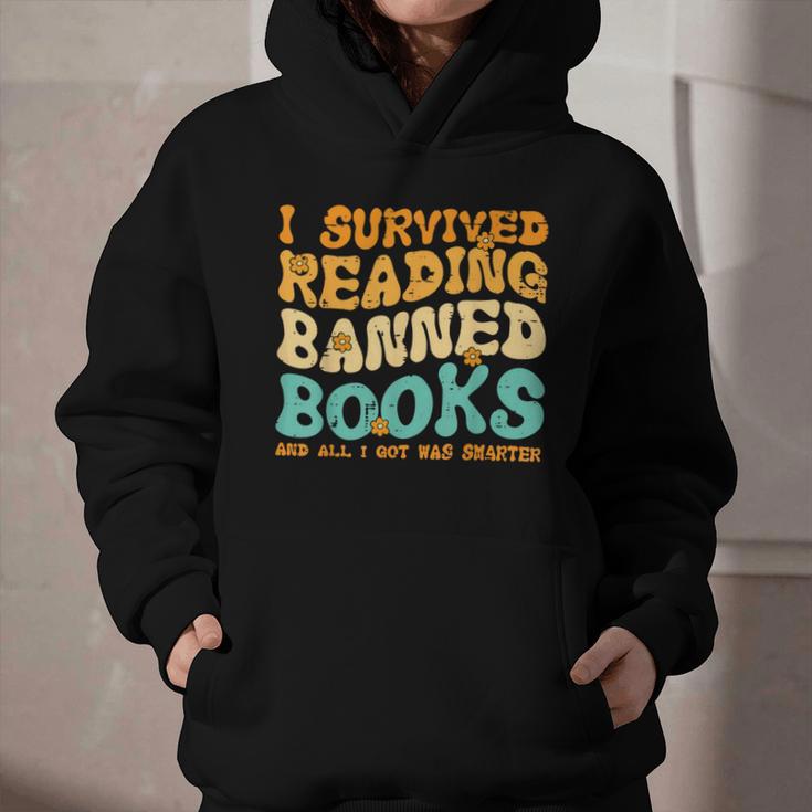 I Survived Reading Banned Books Read Librarian Men Women Graphic Youth Hoodie