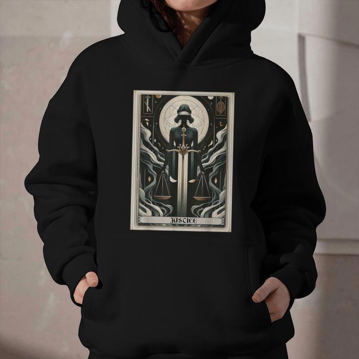 Tarot Cards Guide Book Esoteric Mysticism Clothing Tarot Card Justice Graphic Youth Hoodie