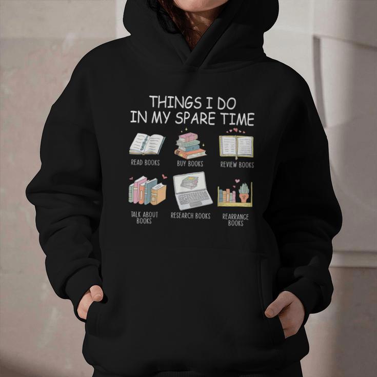 Things I Do In My Spare Time Read Books Buy Books Graphic Youth Hoodie