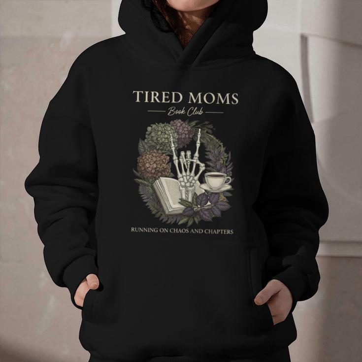 Tired Moms Book Club Dark Floral Coffee Skeleton Graphic Youth Hoodie Tired Moms Book Club Dark Floral Coffee Skeleton Graphic Youth Hoodie