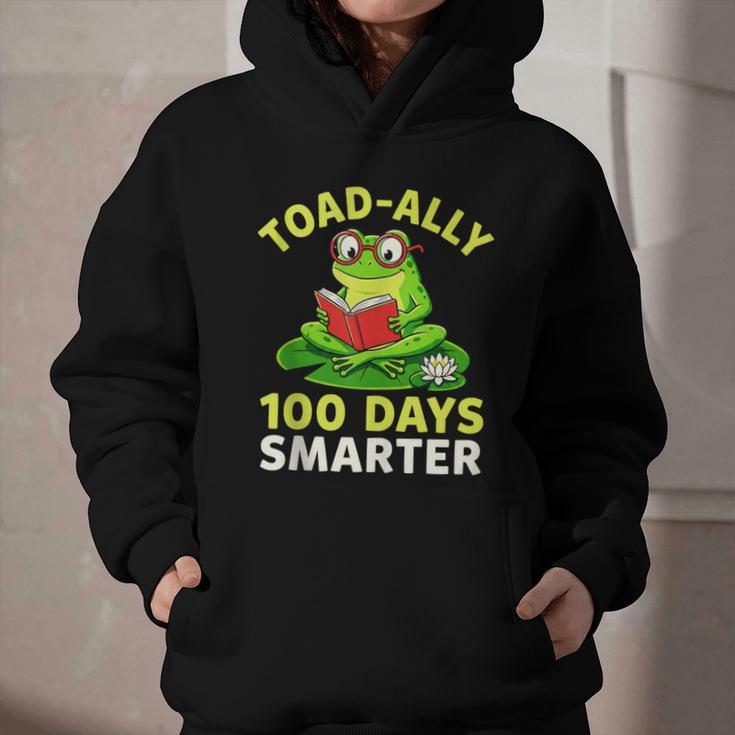 Toad-Ally 100 Days Smarter Frog Reading Book 100 School Day Graphic Youth Hoodie Toad-Ally 100 Days Smarter Frog Reading Book 100 School Day Graphic Youth Hoodie