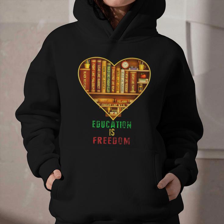 History Education Is Freedom Books Black History Heart Graphic Youth Hoodie