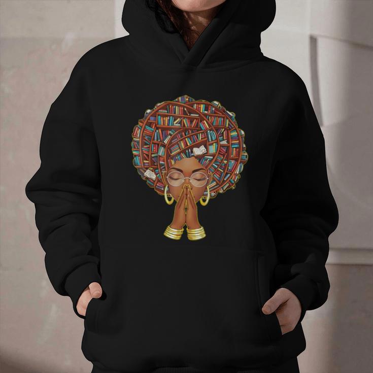History Month Afro Book Lover Women Girls Librarian Graphic Youth Hoodie