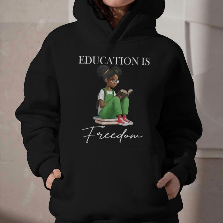 History Month Education Is Freedom Books Black Teacher Graphic Youth Hoodie