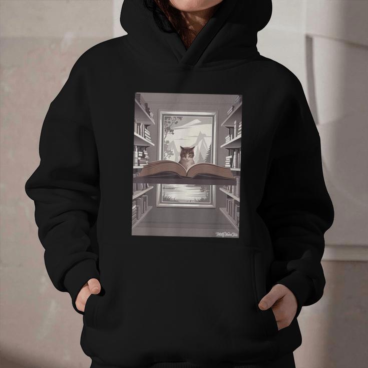 Totally Weird Tees Cat Library Book Reading Literary Graphic Youth Hoodie Totally Weird Tees Cat Library Book Reading Literary Graphic Youth Hoodie