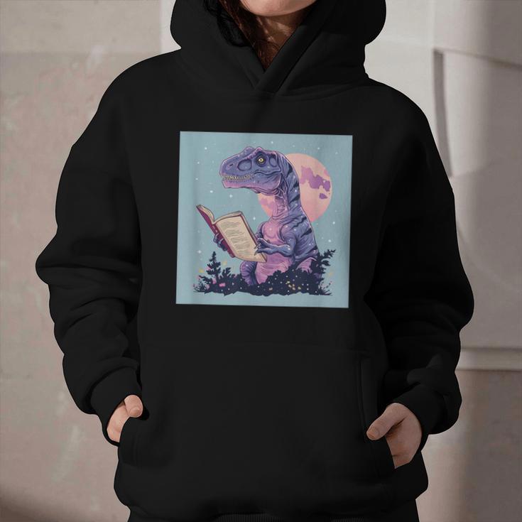 Trex Reading Book Dinosaur Graphic Youth Hoodie