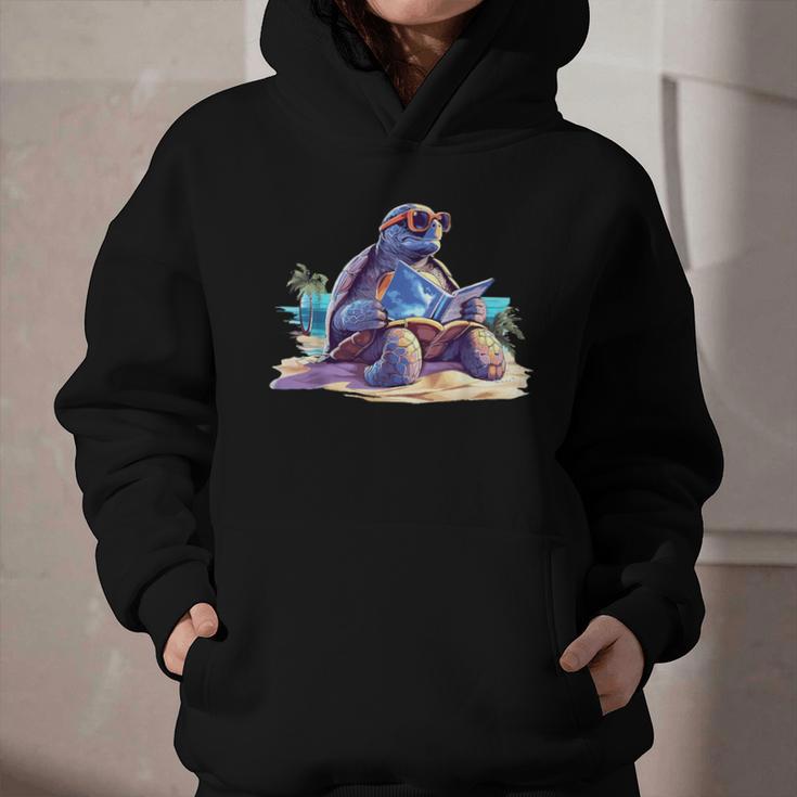 Turtle Wearing Sunglasses Reading A Book On The Beach Summer Graphic Youth Hoodie Turtle Wearing Sunglasses Reading A Book On The Beach Summer Graphic Youth Hoodie