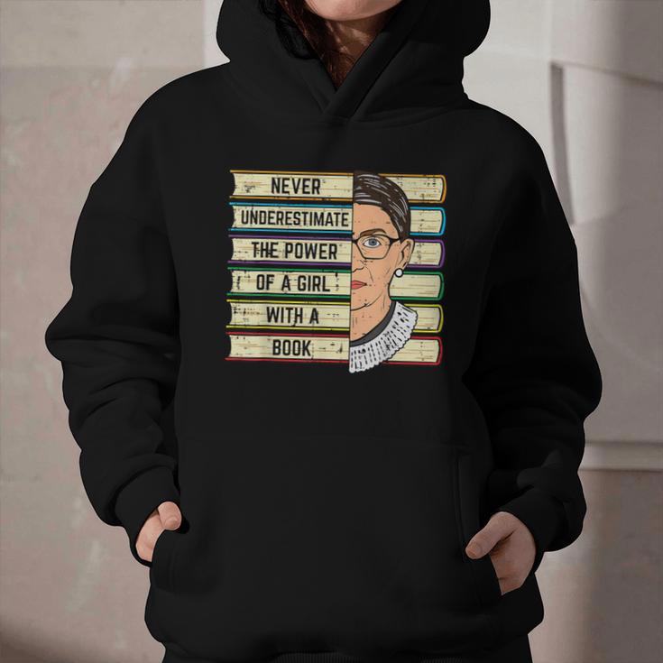 Never Underestimate Girl Read Book Reading Librarian Women Graphic Youth Hoodie