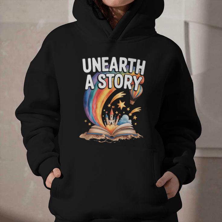 Unearth A Story Rainbow Treasure Book Graphic Youth Hoodie