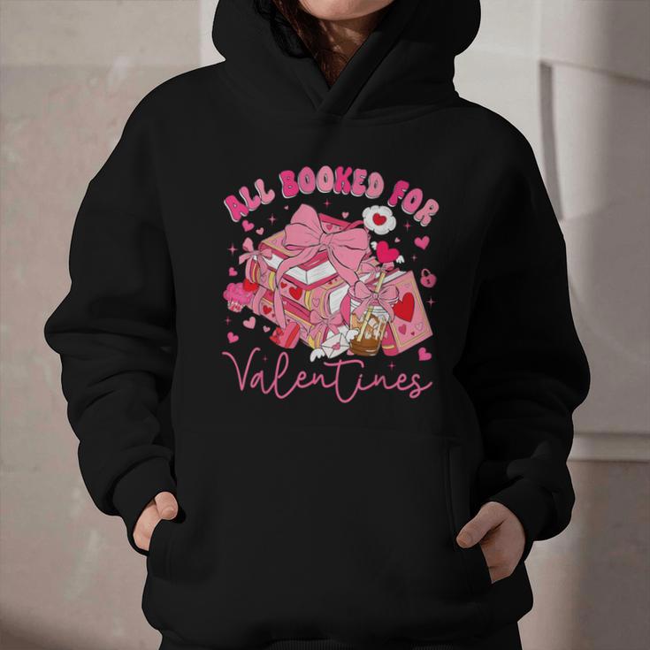 Valentine All Booked Book Coffee Coquette Bow Girl Women Graphic Youth Hoodie