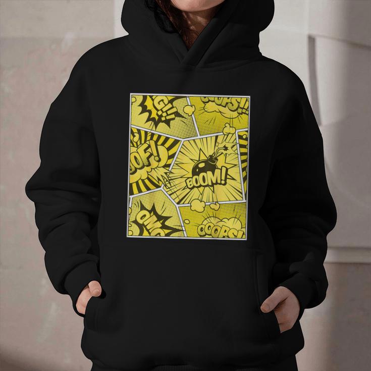 Varsity-Gold Yellow Comic Book University Varsity-Gold Graphic Youth Hoodie