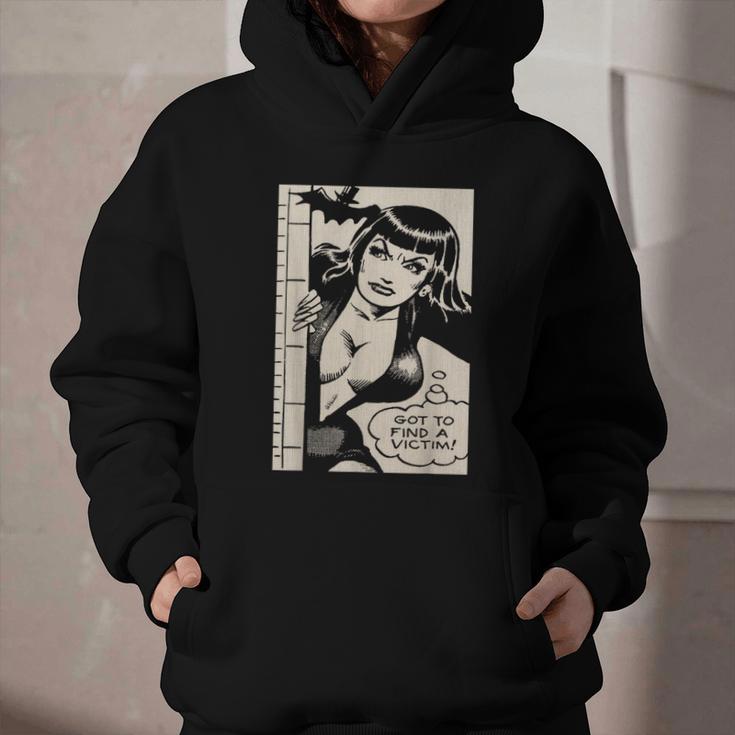 Vintage Vampire Bat Vampire Pin Up Girl Horror Comic Book Graphic Youth Hoodie