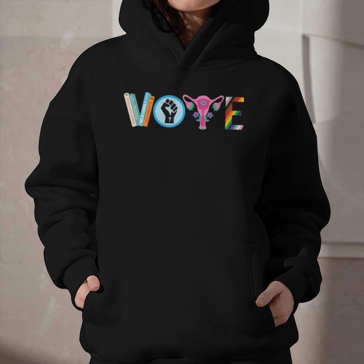 Vote Reproductive Right BLM Political Activism Lgbtq Book Graphic Youth Hoodie Vote Reproductive Right BLM Political Activism Lgbtq Book Graphic Youth Hoodie