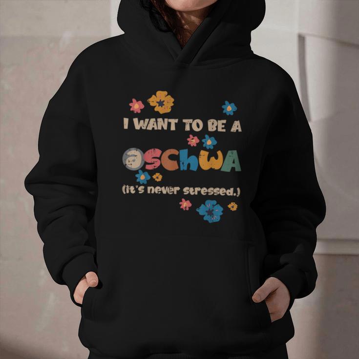 I Want To Be A Schwa Read Book Reading Librarian Graphic Youth Hoodie
