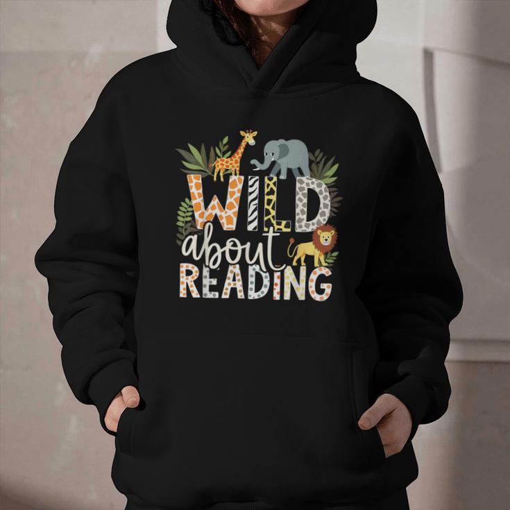 Wild About Reading Animals And Book Lovers Graphic Youth Hoodie