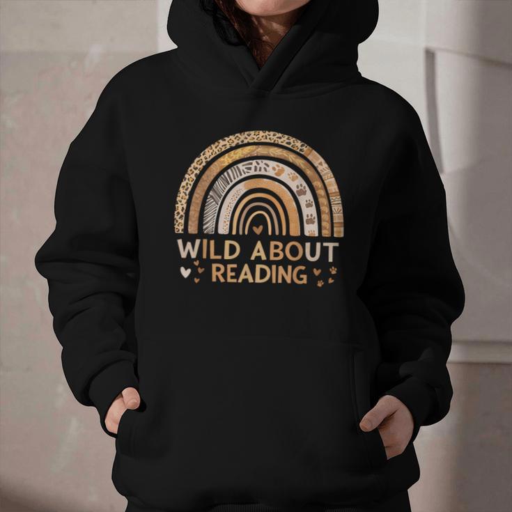 Wild About Reading Books Reader Lover Bookworm Librarian Graphic Youth Hoodie