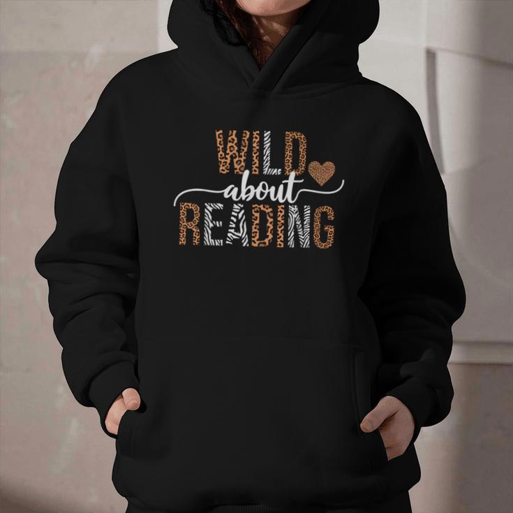 Wild About Reading Books Reader Lover Librarian Bookworm Graphic Youth Hoodie
