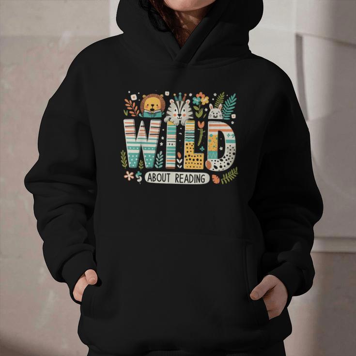 Wild About Reading Bookworm Book Reader Zoo Animals Graphic Youth Hoodie Wild About Reading Bookworm Book Reader Zoo Animals Graphic Youth Hoodie