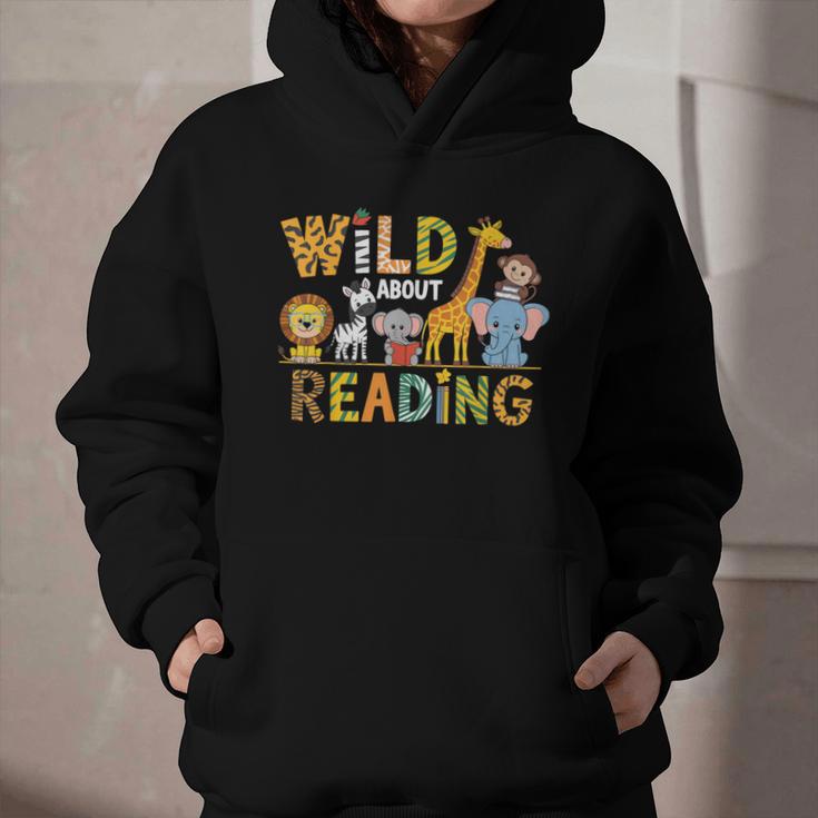 Wild About Reading Kid Love Wild Animal Books Back To School Graphic Youth Hoodie Wild About Reading Kid Love Wild Animal Books Back To School Graphic Youth Hoodie