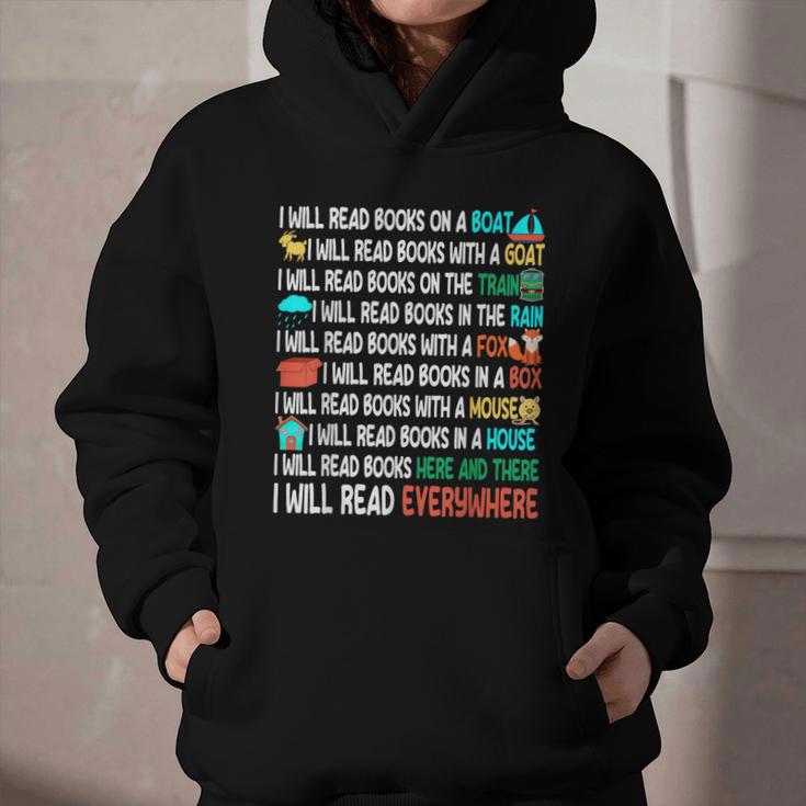 I Will Read Books On A Boat & Everywhere Reading Book Graphic Youth Hoodie