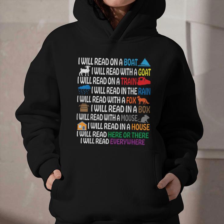 I Will Read Books On A Boat & Everywhere Reading Kids Book Graphic Youth Hoodie I Will Read Books On A Boat & Everywhere Reading Kids Book Graphic Youth Hoodie