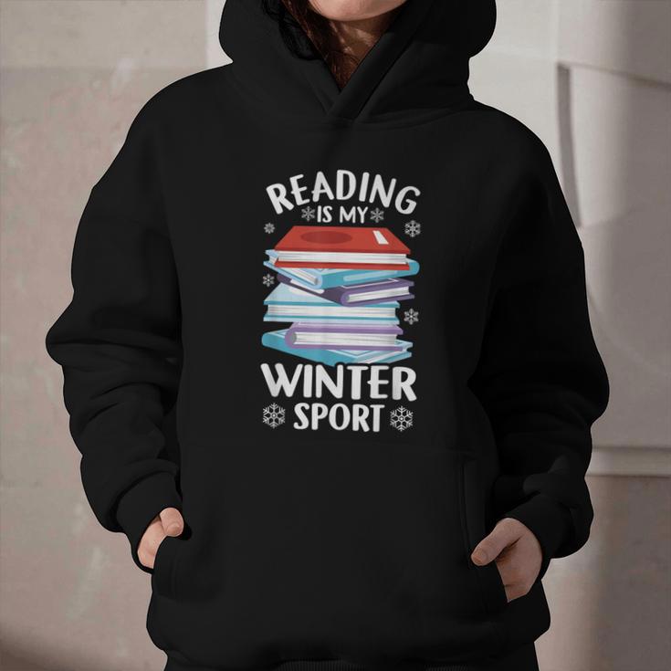 Winter Reading Book Bookworm Winter Graphic Youth Hoodie