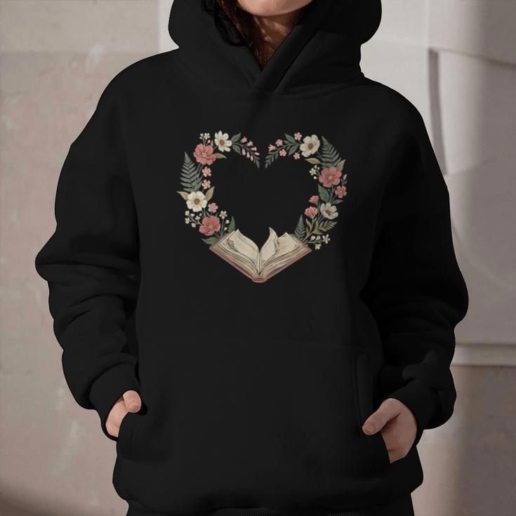 Women's Vintage Book Lover Valentine Heart Graphic Youth Hoodie Women's Vintage Book Lover Valentine Heart Graphic Youth Hoodie