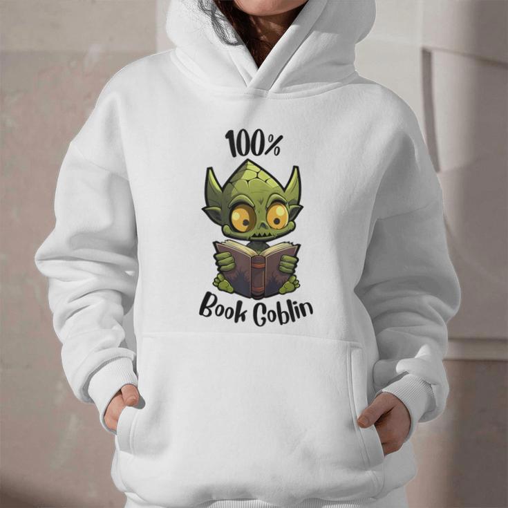 100 Book Goblin Cute Book Reader And Library Lover Graphic Youth Hoodie