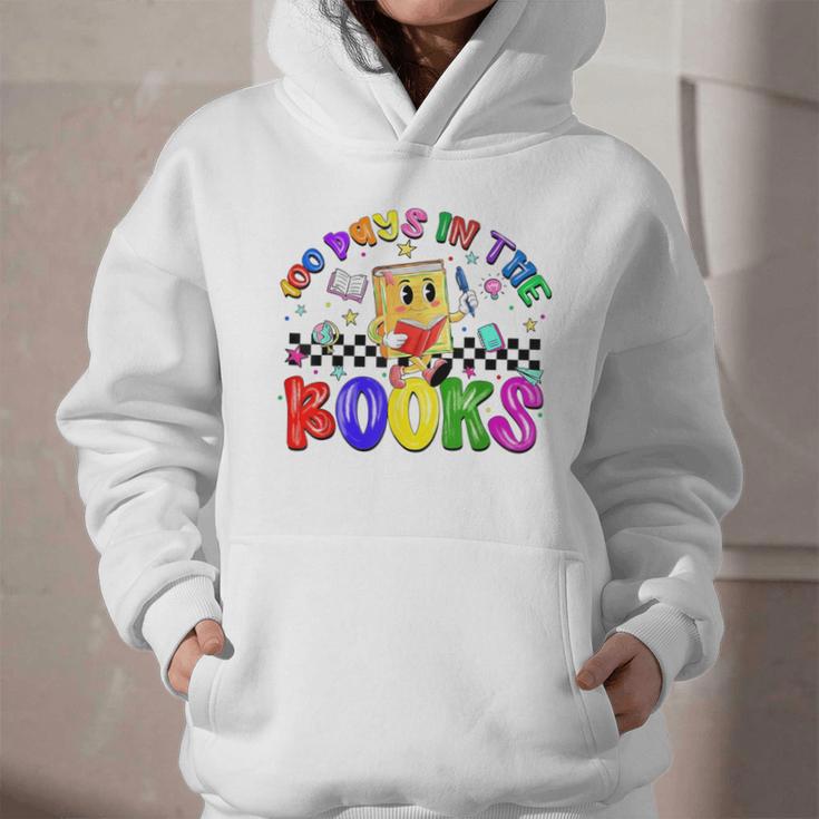 100 Days In The Book Fun 100 Days Of School Boy Girl Teacher Graphic Youth Hoodie