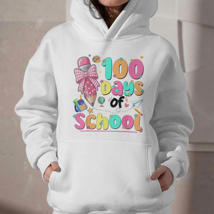 100th Day Of School Teacher Books 100 Days Of School Women Graphic Youth Hoodie
