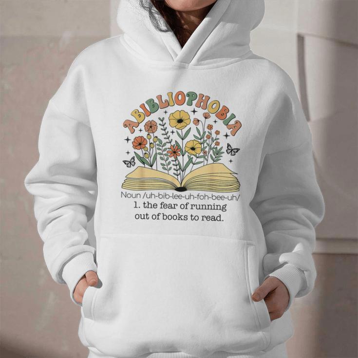 Abibliophobia Wildflower Reading Bookworm Book Reader Graphic Youth Hoodie