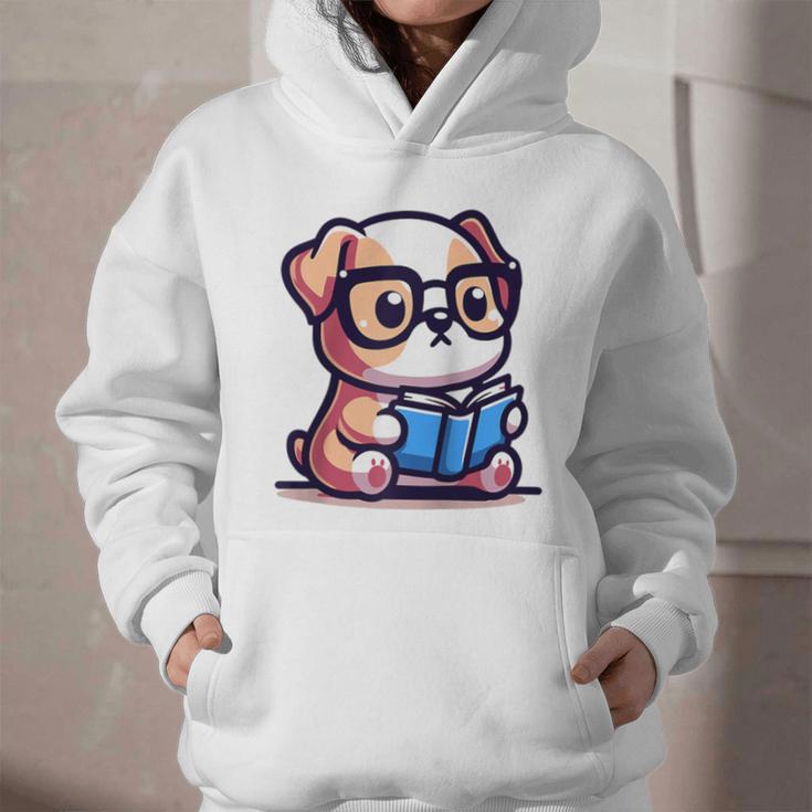 Adorable Book Lover Bulldog With Reading Glasses Cute Raglan Baseball Tee Graphic Youth Hoodie