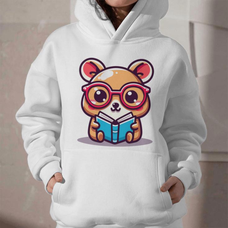 Adorable Book Lover Quokka With Reading Glasses Cute Graphic Youth Hoodie