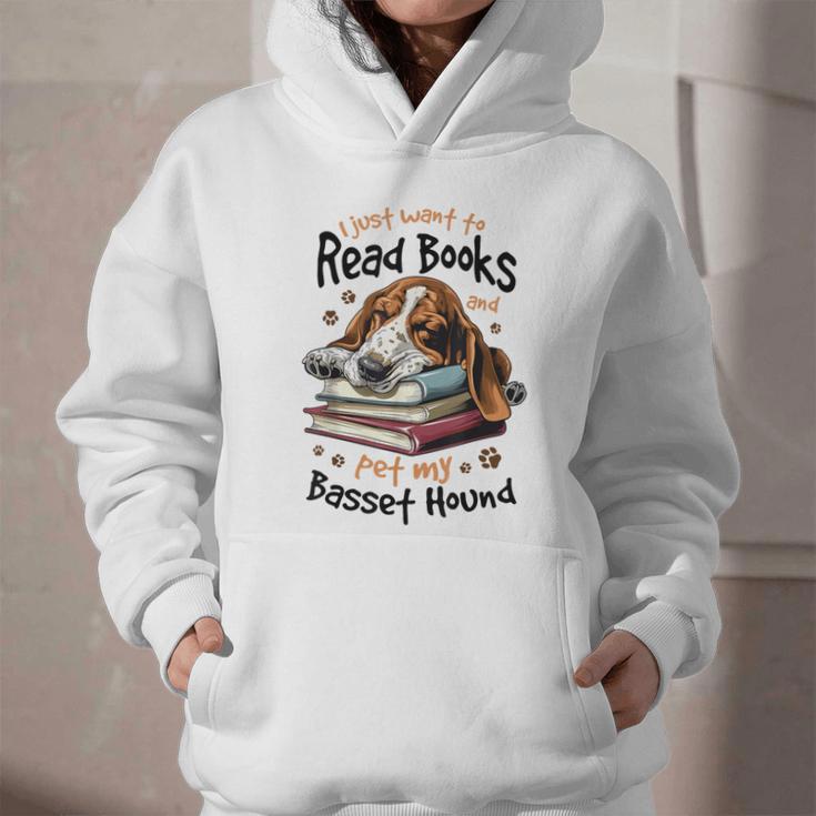 Basset Hound Dog Breed I Just Want To Read Books And Pet My Graphic Youth Hoodie Basset Hound Dog Breed I Just Want To Read Books And Pet My Graphic Youth Hoodie