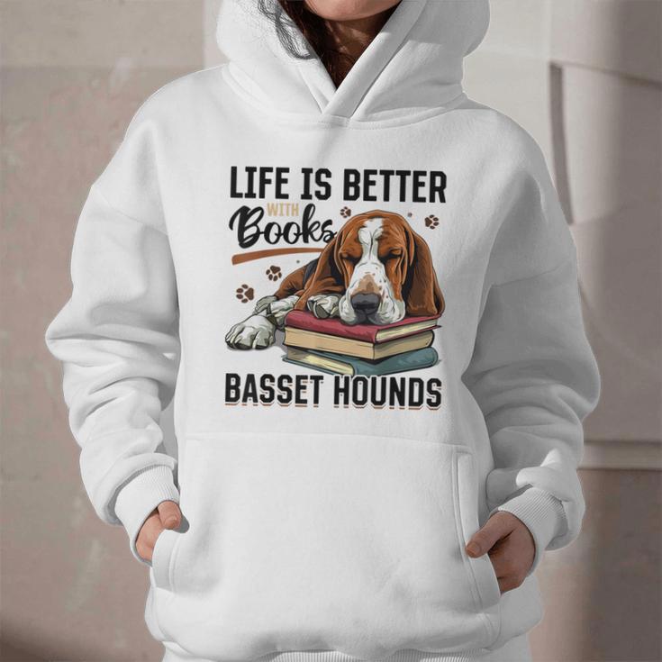 Basset Hound Dog Breed Life Is Better With Books And a For Men Women Girls Kids Graphic Youth Hoodie Basset Hound Dog Breed Life Is Better With Books And a For Men Women Girls Kids Graphic Youth Hoodie