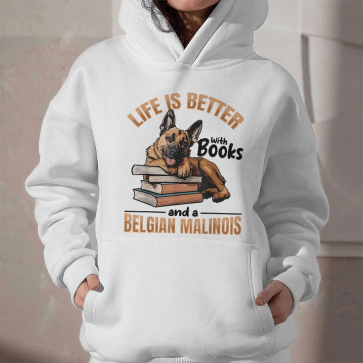 Belgian Malinois Dog Breed Life Is Better With Books And a Men Women Kids Graphic Youth Hoodie