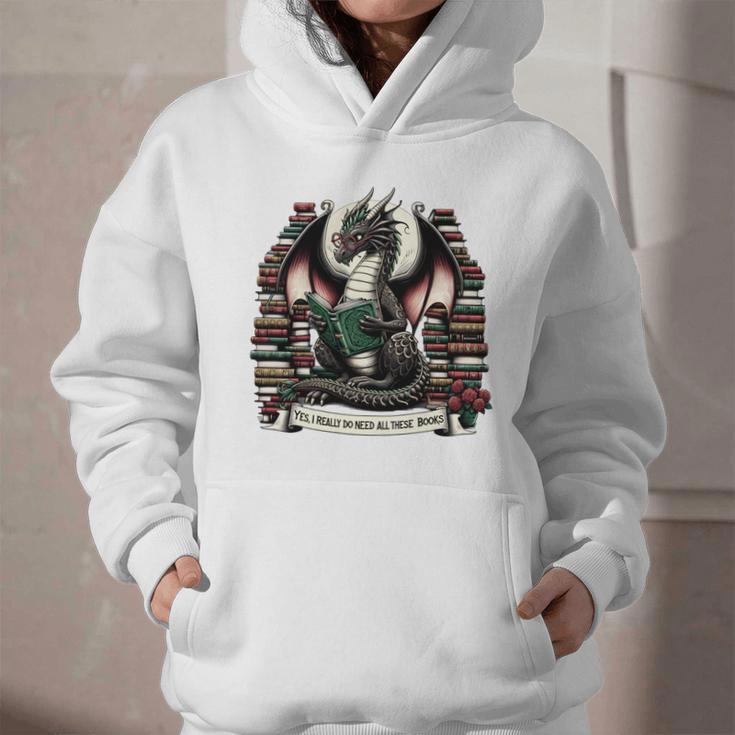 Book Dragon Yes I Really Do Need All These Books Graphic Youth Hoodie Book Dragon Yes I Really Do Need All These Books Graphic Youth Hoodie
