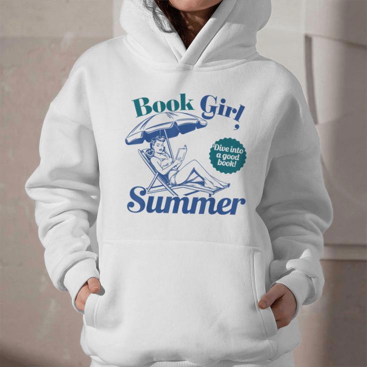 Book Girl Summer Bookish Beach Graphic Youth Hoodie
