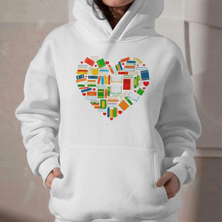 Book Lover Librarian Books Heart Valentine Graphic Youth Hoodie Book Lover Librarian Books Heart Valentine Graphic Youth Hoodie
