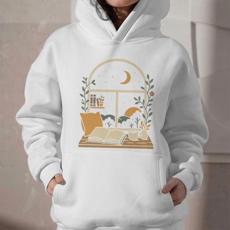 Book Lover Moonlight Reading Scene Night Graphic Youth Hoodie Book Lover Moonlight Reading Scene Night Graphic Youth Hoodie