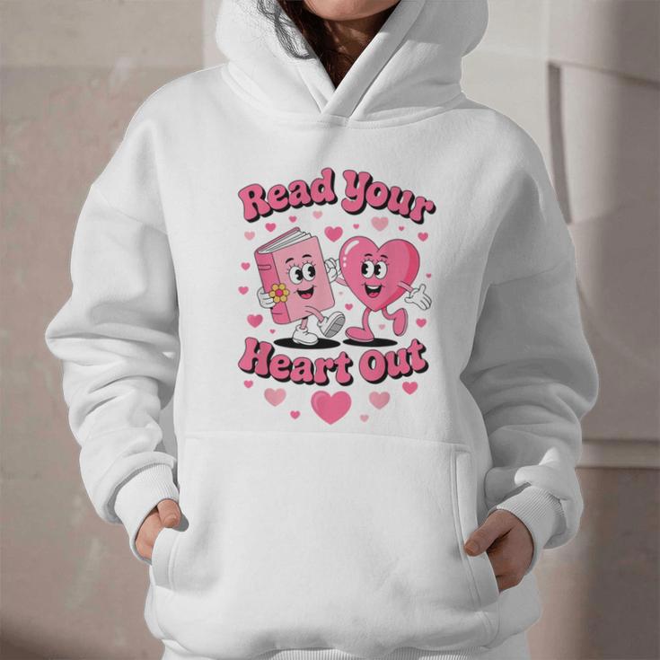 Book Lover Read Your Heart Out Teacher Kids Valentines Graphic Youth Hoodie