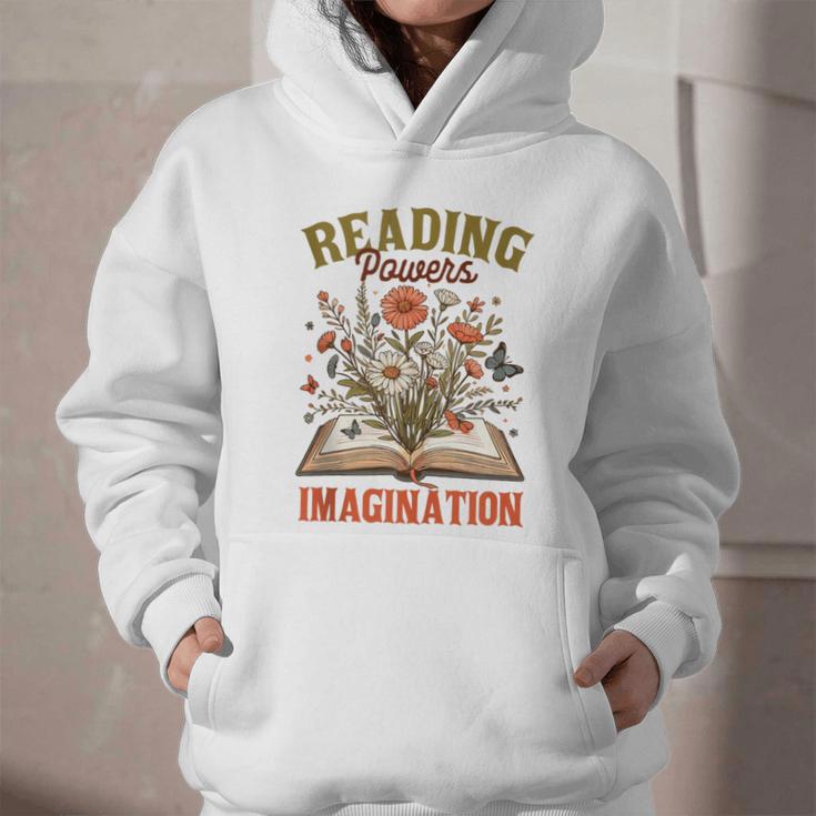 Book Lover Reading Bookish Floral Reading Powers Imagination Graphic Youth Hoodie Book Lover Reading Bookish Floral Reading Powers Imagination Graphic Youth Hoodie
