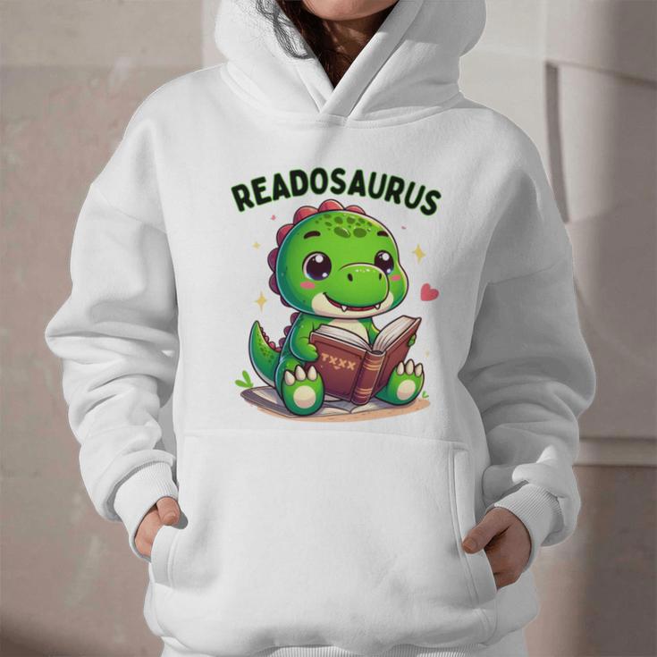 Book Lover Reading Dinosaur Readosaurus Library Graphic Youth Hoodie