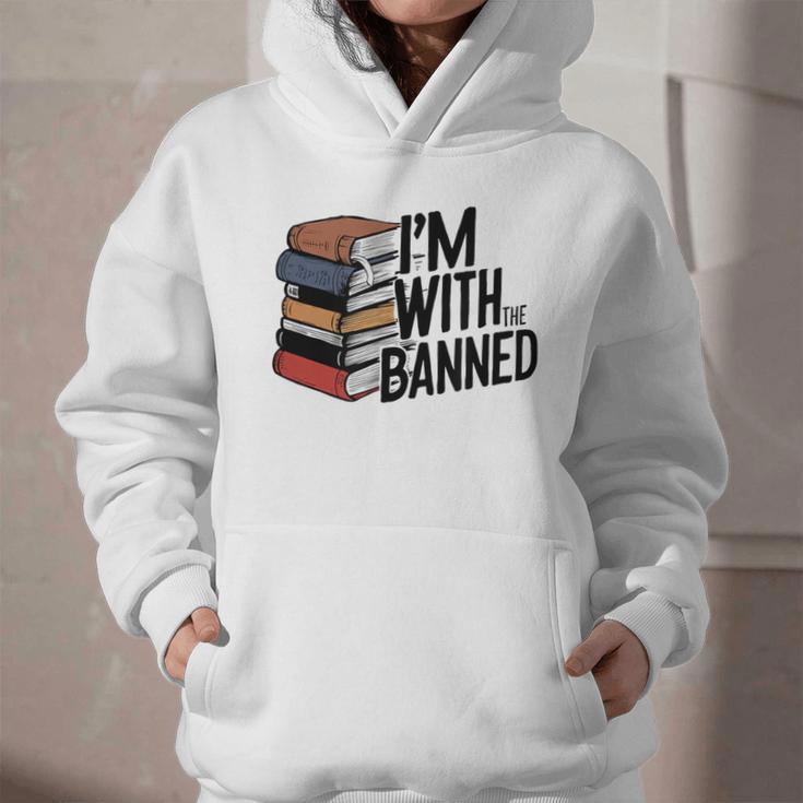 Book Lovers Im With The Banned Books For Reading Librarian Graphic Youth Hoodie