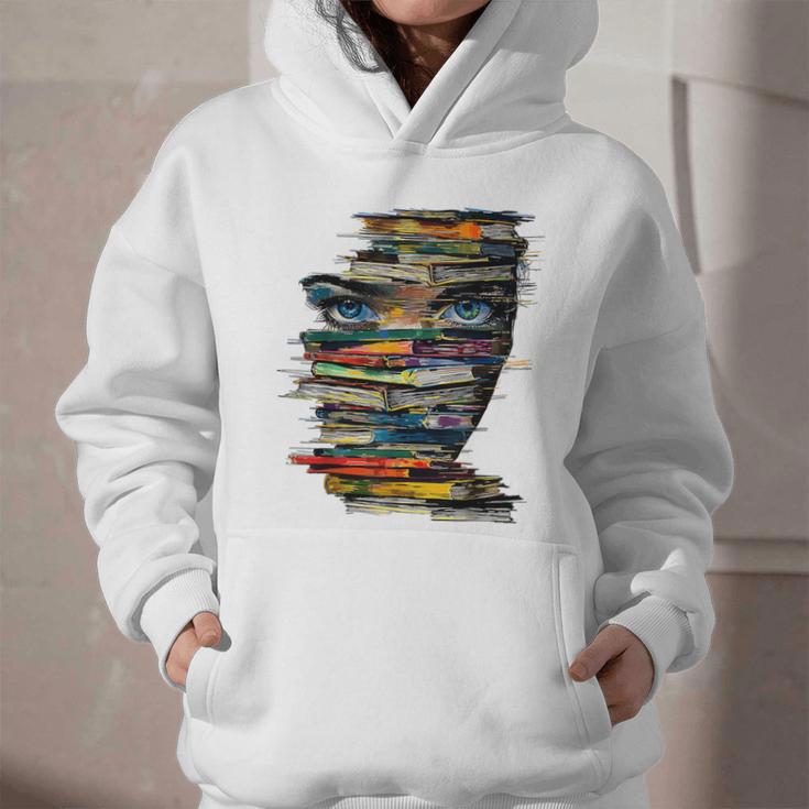 Book Women Graphic Art Colorful Eyes Graphic Youth Hoodie Book Women Graphic Art Colorful Eyes Graphic Youth Hoodie