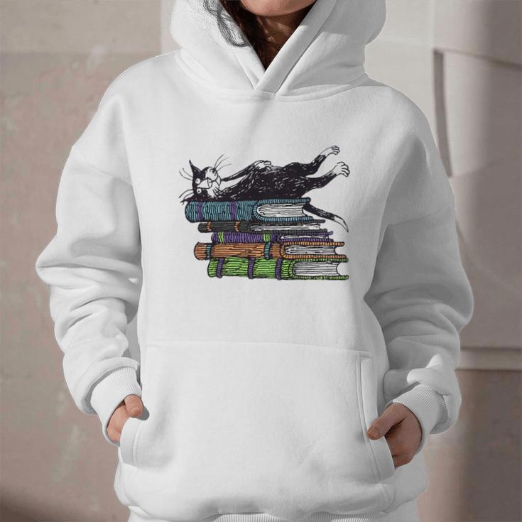 Books Cats Life Is Sweet Cats Books Lover Men Women Graphic Youth Hoodie