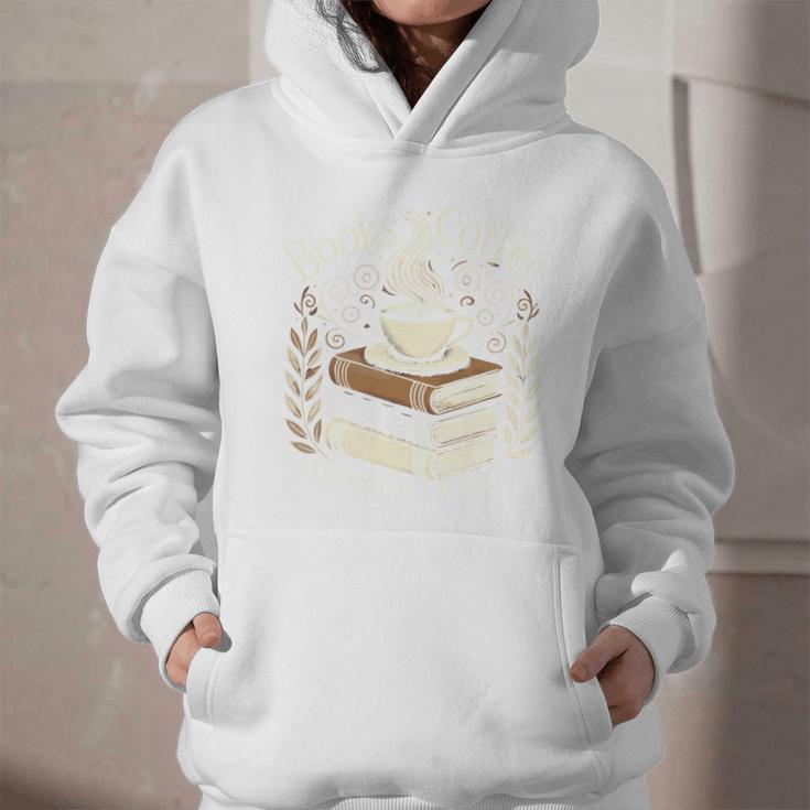 Books Coffee And Quiet Places Literature Graphic Youth Hoodie