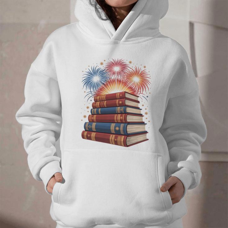 Books Fireworks 4th Of July Bookworm Patriotic Reader Graphic Youth Hoodie Books Fireworks 4th Of July Bookworm Patriotic Reader Graphic Youth Hoodie