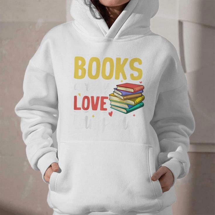 Books Are My Love Language Stack Graphic Youth Hoodie